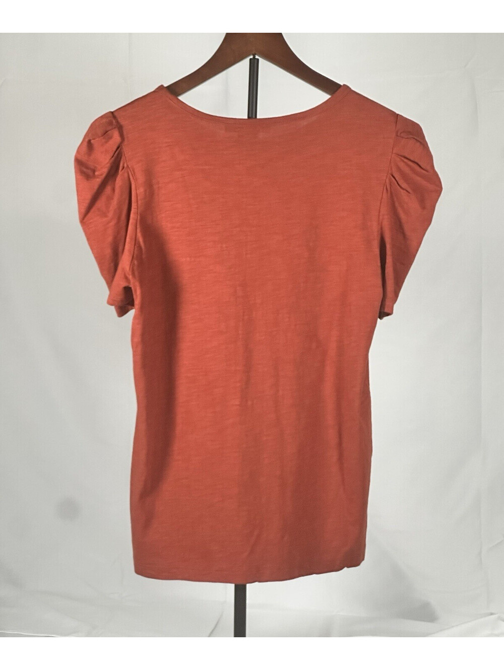 Puff Sleeve Top M Rust Terracotta Cottagecore Feminine Casual